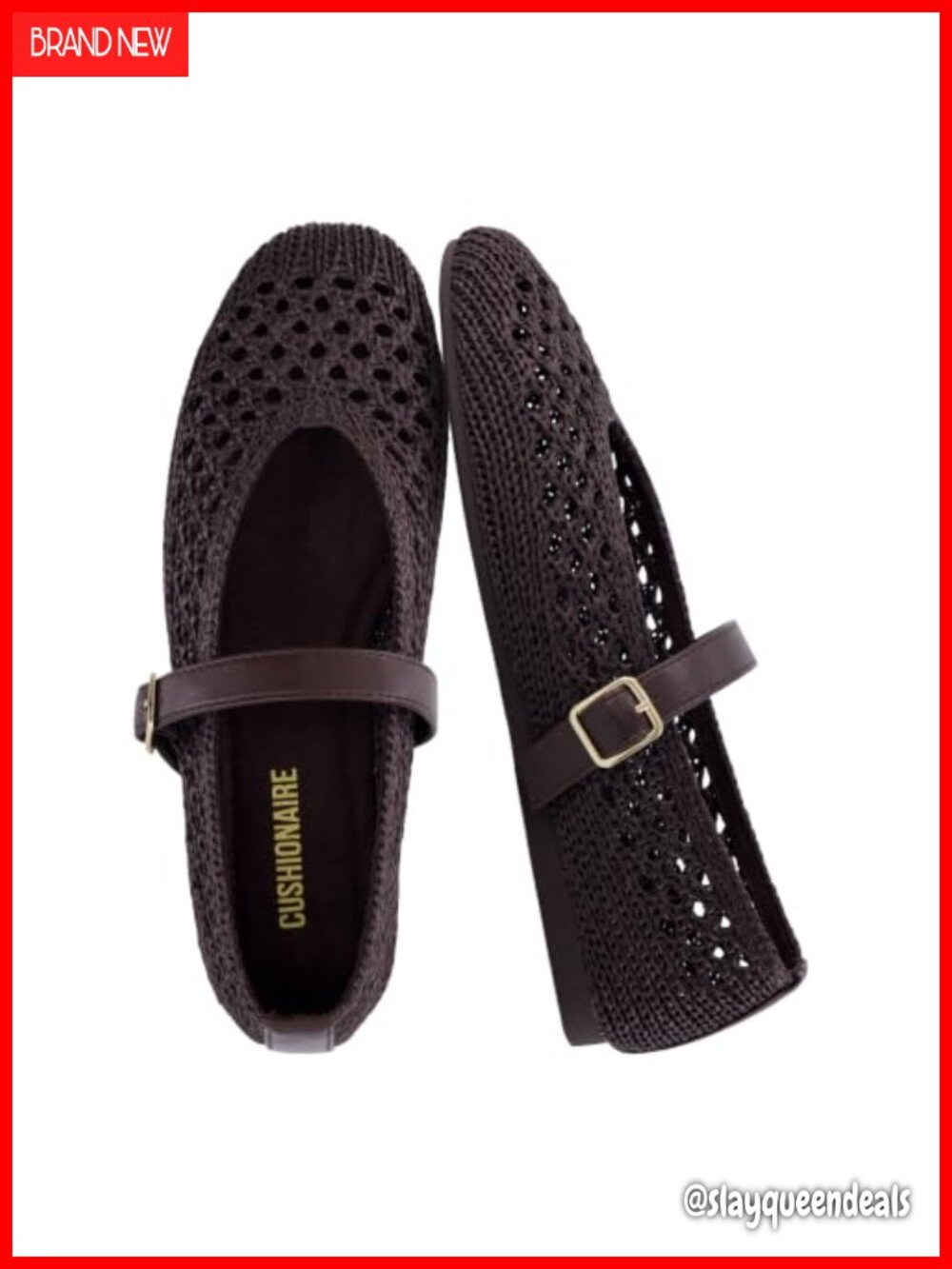 Woven Mary Jane Ballet Flats with Adjustable Buckle Strap Lightweight Slip On